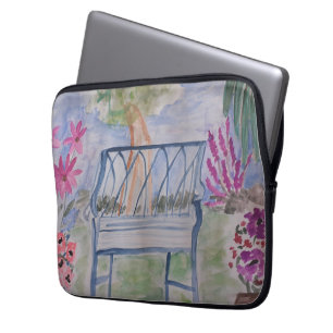 Summer Garden Bench-laptophoes Laptop Sleeve
