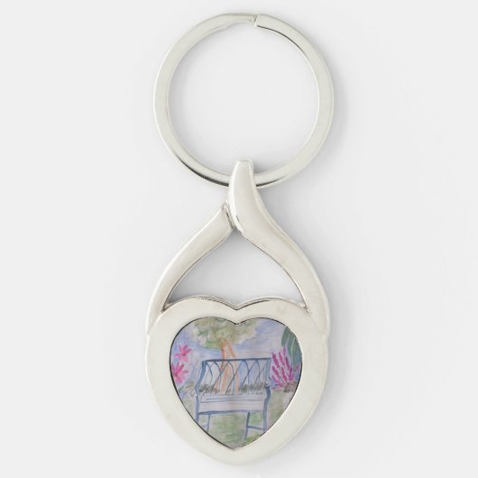 Summer Garden Bench Metal Sleutelhanger (Voorkant)