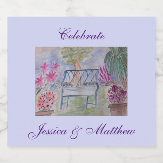 Summer Garden Bench Sparkling Wijnetiket (Enkel label)