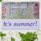 Summer Garden Bench Tea Towel Theedoek (Gevouwen)