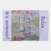 Summer Garden Bench Tea Towel Theedoek (Horizontaal)