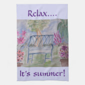Summer Garden Bench Tea Towel Theedoek (Verticaal)