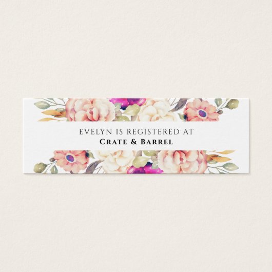 Summer Garden Bridal Registry Insert Kaarten Mini Visitekaartjes (Voorkant)