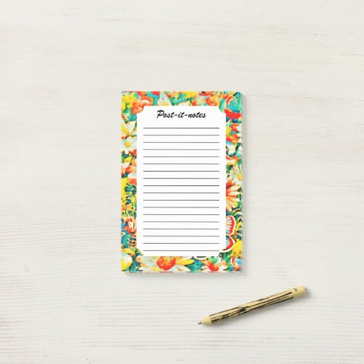 Summer Garden Butterflies Meadow Flowers Post-it® Notes (Op bureau)