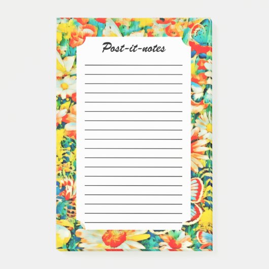 Summer Garden Butterflies Meadow Flowers Post-it® Notes (Voorkant)