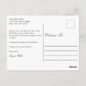 Summer Garden Floral 75th Verjaardag Save the Date Briefkaart (Achterkant)