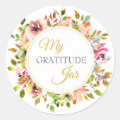 Summer Garden Floral Dank je wel Jar Ronde Sticker (Voorkant)