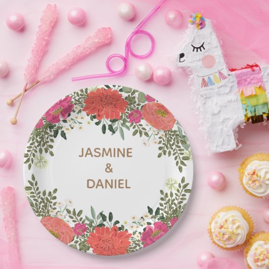 Summer Garden Floral Joy Papieren Bordje (Feest)