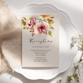 Summer Garden Floral Receptie Behuizing Kaart