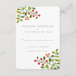 Summer Garden Floral Wedding Suite RSVP Card Kaartje
