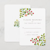 Summer Garden Floral Wedding Suite RSVP Card Kaartje (Voorkant / Achterkant)