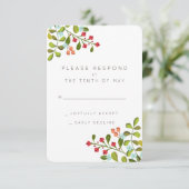 Summer Garden Floral Wedding Suite RSVP Card Kaartje (Staand voorkant)