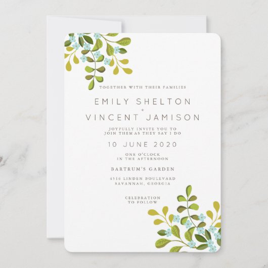 Summer Garden Floral Wedding Suite Uitnodiging (Voorkant)
