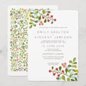 Summer Garden Floral Wedding Suite Uitnodiging (Voorkant / Achterkant)