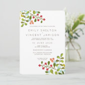 Summer Garden Floral Wedding Suite Uitnodiging (Staand voorkant)