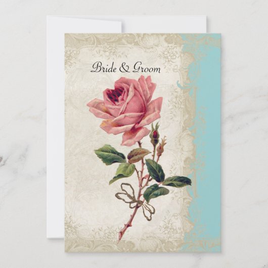 Summer Garden Lace Baroque Style  Roos Aqua Kaart (Voorkant)