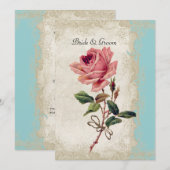 Summer Garden Lace Baroque Style  Roos Aqua Kaart (Voorkant / Achterkant)