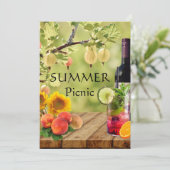 Summer Garden of Park Picnic Party Invitation Kaart (Staand voorkant)