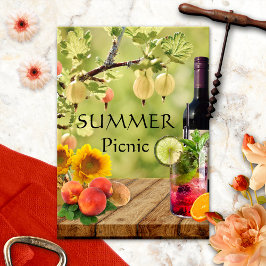 Summer Garden of Park Picnic Party Invitation Kaart