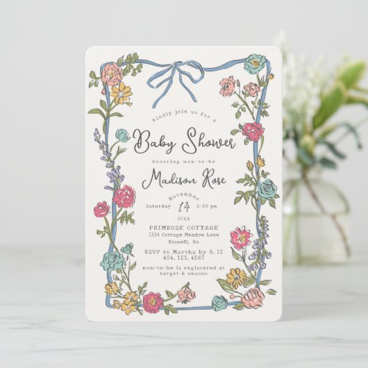 Summer Garden Party Bright Floral Baby shower (Staand voorkant)