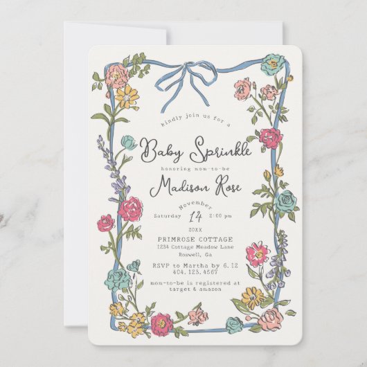 Summer Garden Party Bright Floral Baby Sprinkle (Voorkant)