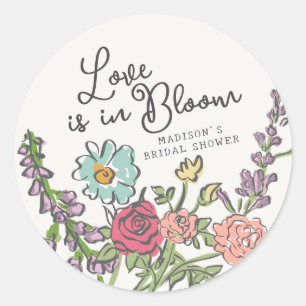 Summer Garden Party Bright Floral Vrijgezellenfees Ronde Sticker