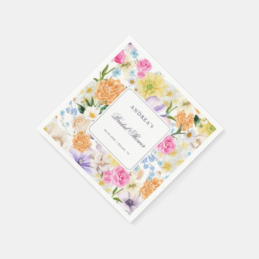 Summer Garden Party Bright Floral Vrijgezellenfees Servet (Hoek)