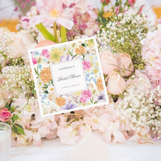 Summer Garden Party Bright Floral Vrijgezellenfees Servet