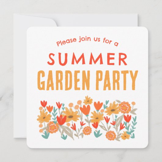 Summer Garden Party Invitation Kaart (Voorkant)