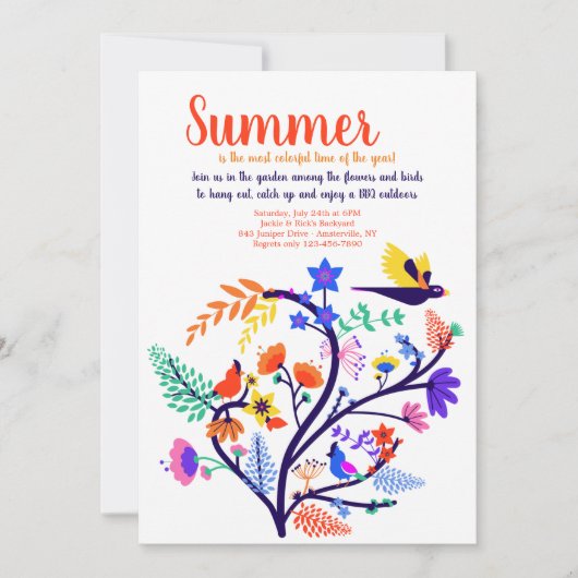 Summer Garden Party Invitation Kaart (Voorkant)