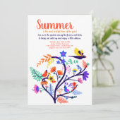 Summer Garden Party Invitation Kaart (Staand voorkant)
