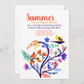 Summer Garden Party Invitation Kaart (Voorkant / Achterkant)