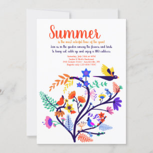 Summer Garden Party Invitation Kaart
