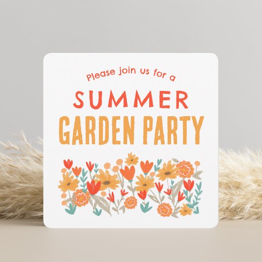 Summer Garden Party Invitation Kaart