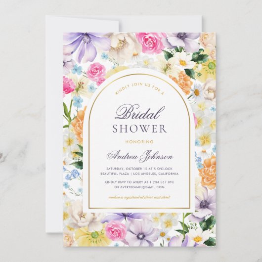 Summer Garden Tea Party Chique Bloemen Vrijgezelle Kaart (Voorkant)