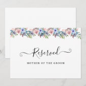 Summer Garden Watercolor Bloem reservatiebord Kaart (Voorkant / Achterkant)