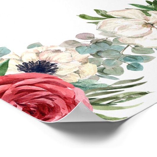 Summer Garden Waterverf Bloemen unplugged teken Poster (Hoek)