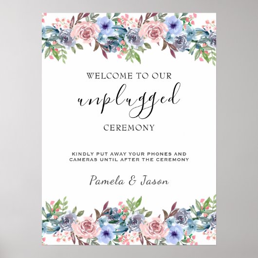 Summer Garden Waterverf Bloemen unplugged teken Poster (Voorkant)