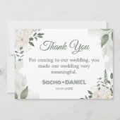 Summer Garden Waterverf floral Wedding Bedankkaart (Voorkant)