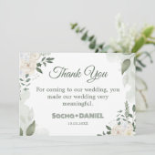 Summer Garden Waterverf floral Wedding Bedankkaart (Staand voorkant)