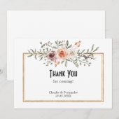 Summer Garden Waterverf floral Wedding Bedankkaart (Voorkant / Achterkant)