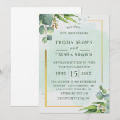 Summer Garden Waterverf floral Wedding Kaart (Voorkant / Achterkant)