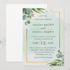 Summer Garden Waterverf floral Wedding Kaart