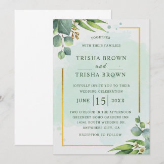 Summer Garden Waterverf floral Wedding Kaart