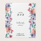 Summer Garden | Waterverf Floral Wedding RSVP Kaart (Buitenkant ongevouwen)