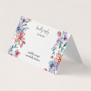 Summer Garden   Waterverf Floral Wedding RSVP Kaart