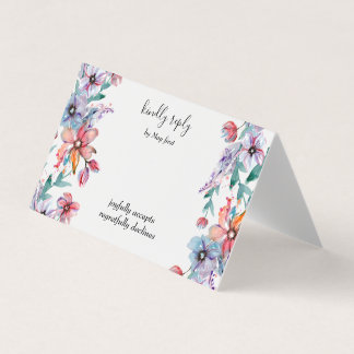Summer Garden | Waterverf Floral Wedding RSVP Kaart