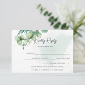 Summer Garden Waterverf floral Wedding RSVP Kaartje (Staand voorkant)