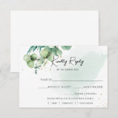 Summer Garden Waterverf floral Wedding RSVP Kaartje (Voorkant / Achterkant)