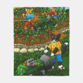 Summer Gardening Cats Fleece Deken (Voorkant)
